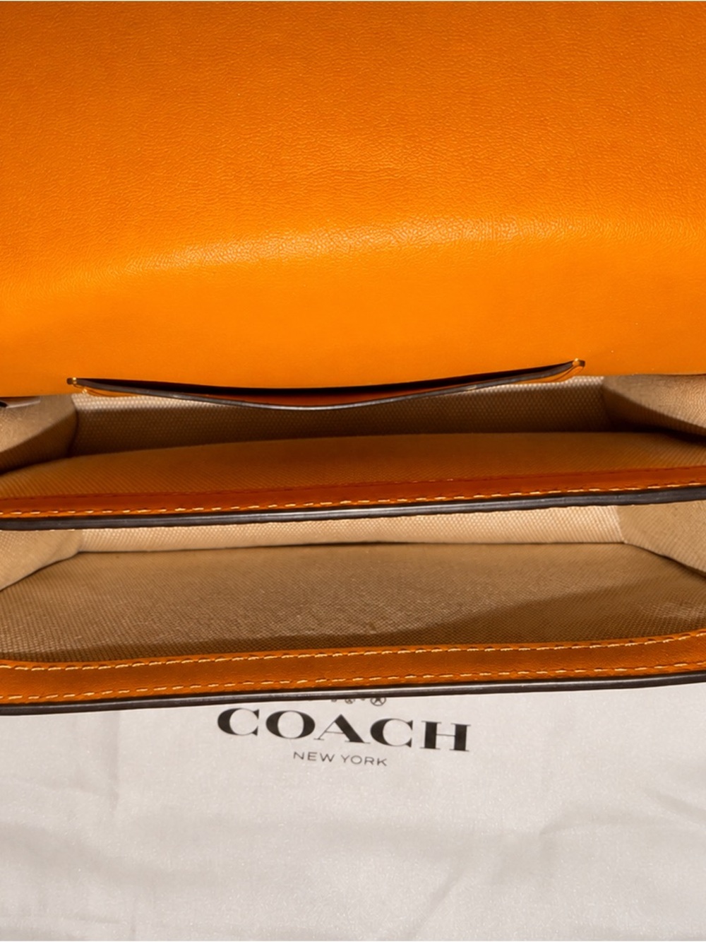 Coach Hero Crossbody Bag in Orange with Gold Hardware - Picture 13 of 13